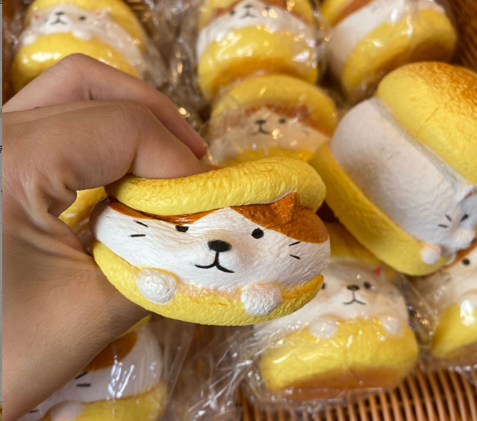 Slow Rising Dog, Cat & Bread Squishy Set — Kawaii Stress Relief Toys 🐾🍞