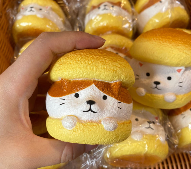 Slow Rising Dog, Cat & Bread Squishy Set — Kawaii Stress Relief Toys 🐾🍞