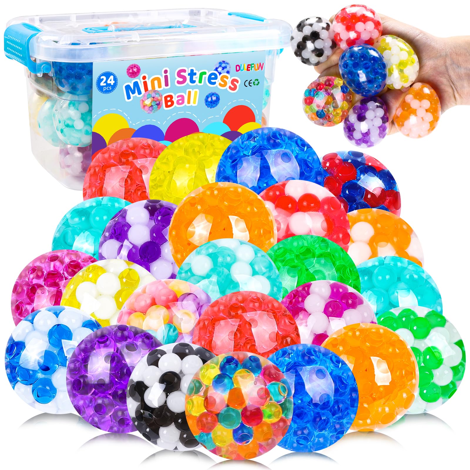 Mini Squishy Stress Ball Set (24 Pack) — Fidget & Party Favors 🌸