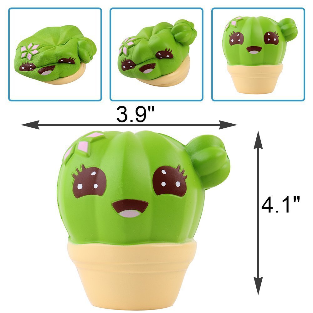 Kawaii Cactus Squishy Stress Toy — Slow Rising PU Fidget 🌵