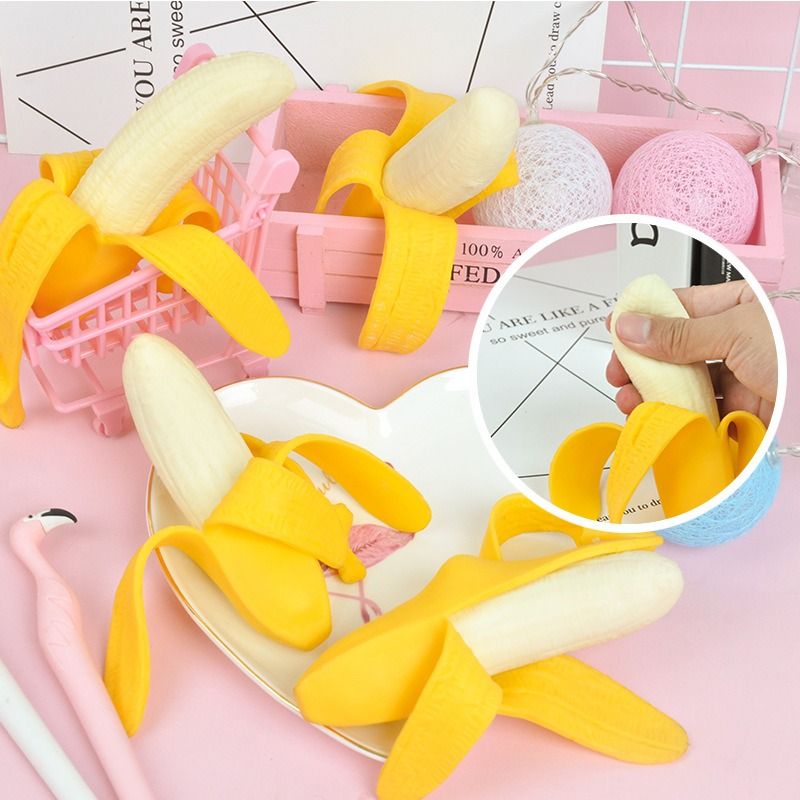 Cute Banana Squishy Stress Toy for Kids — Slow Rising Fidget 🍌