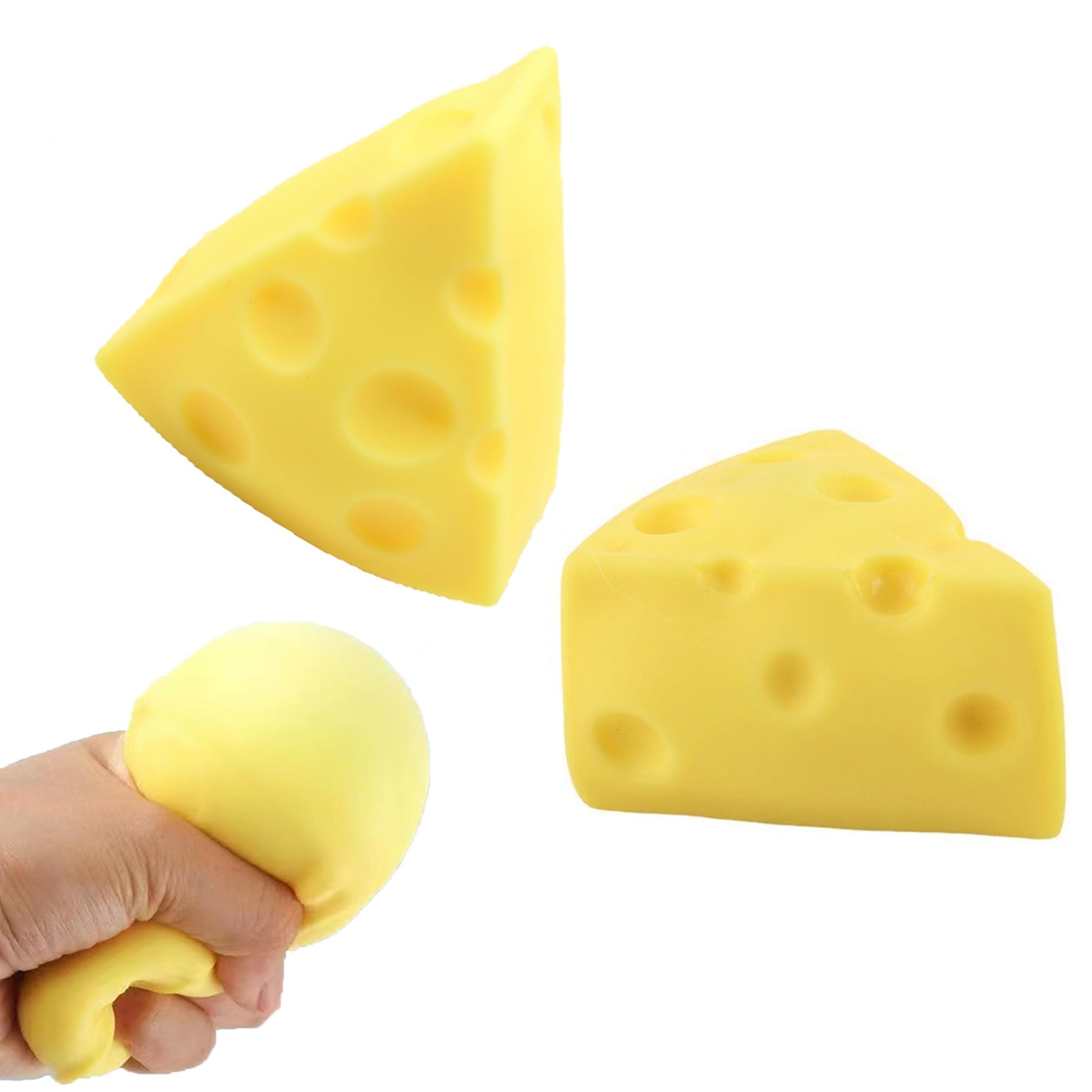Cheesy Squishy Stress Ball Set — Kawaii Cheese Miniatures (2 Pack) 🧀