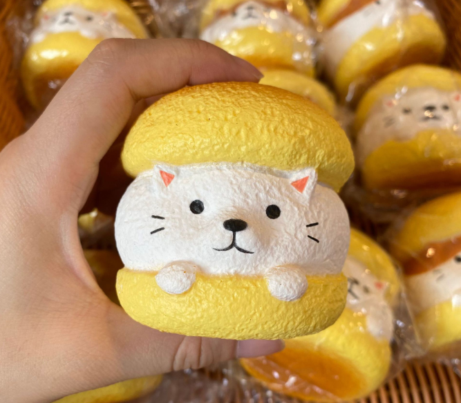 Slow Rising Dog, Cat & Bread Squishy Set — Kawaii Stress Relief Toys 🐾🍞