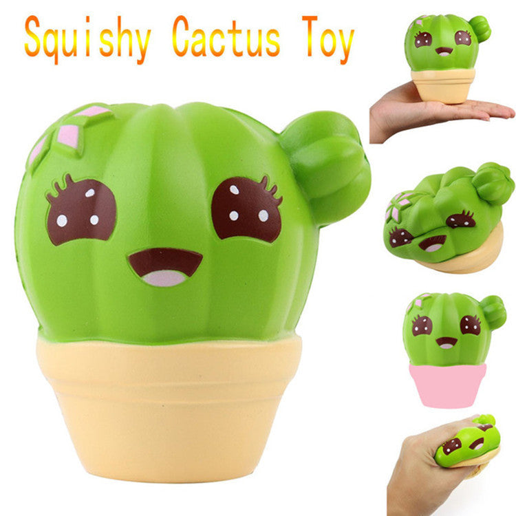 Kawaii Cactus Squishy Stress Toy — Slow Rising PU Fidget 🌵