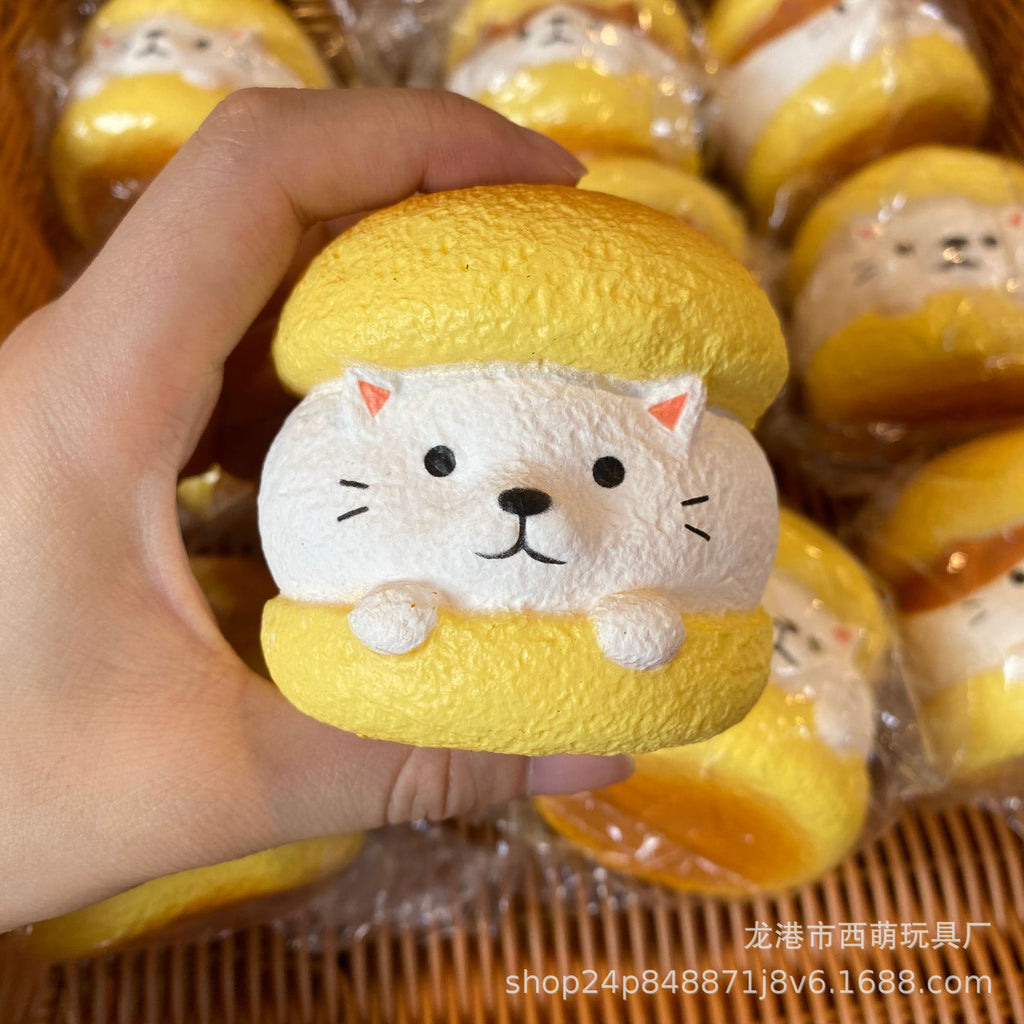 Slow Rising Dog, Cat & Bread Squishy Set — Kawaii Stress Relief Toys 🐾🍞